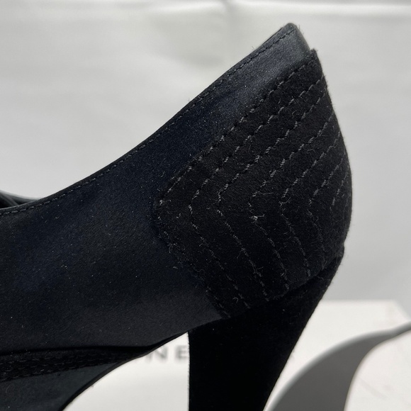 NINE WEST Tenant Black Satin High Heel Lace-up Shootie Size 8.5M NIB - Picture 6 of 12